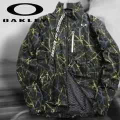 OAKLEY オークリー 定1.4万 撥水ストレッチ×軽量裏メッシュ 総柄プリント フルジップ ライトジャケット ブルゾン FOA404246 00G L ▲055▼bus270ky