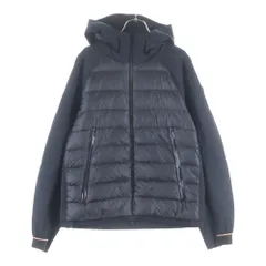 MONCLER (モンクレール) 19SS FABIAN ファビアン ラバーワッペンロゴ 切り替え フーデッド ジップアップ ダウンジャケット ブラック E10914130785 53279