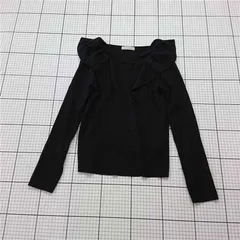 ◇ Θ プロポーションボディドレッシング フリル襟長袖ニット ブラック系 M レディース E  【1512220033533】