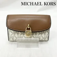 マイケルコース 35s5g1ye0b PVCコインケース MKシグネチャー ミニ財布 white×brown レディース - ISItems【USED】【古着】【中古】50151438