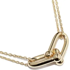 ティファニー ペンダントネックレス K18YG ハードウェア ラージ ダブルリンク ダブルチェーン ペンダントネックレス