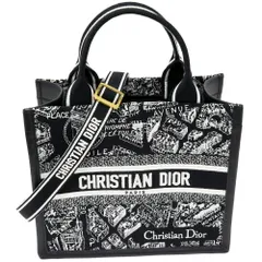 ディオール トートバッグ ショルダーバッグ ブックトート スモール プランドゥパリエンブロイダリー コットンキャンバスxカーフ ブラックxホワイト ゴールド金具 2WAY M1325CETJ_M46I