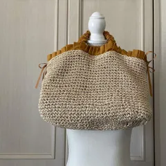 @ フリル カゴバッグ かご かわいい トート ハンド バッグ かばん お呼ばれ　デート　オフィスカジュアル　食事会　可愛い　お出かけ　上品　BAG