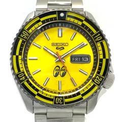 【希少・ほぼ未使用】腕時計 メンズ セイコー SEIKO 5スポーツ ムーンアイズ MOONEYES Limited Edition SBSA287 4R36-16K0 世界限定1,500本 自動巻 イエロー 裏スケ デイデイト表示