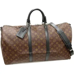 ルイヴィトン ボストンバッグ 旅行カバン モノグラムマカサー キーポル・バンドリエール 55 M56714