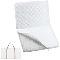 新品 ベビー布団 敷布団のみ マットレス 【シャワーで洗える/ムレない工夫◎】 ベビーベッド マットレス 洗える お昼寝布団 保育園 敷き布団のみ 持ち運び 軽量 キルティング素材 メッシュ 通気性 tecopeco[テコペコ] (ホワイト/M（90×60）)