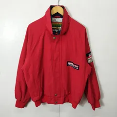 SHERATON CRUISING CLUB ナイロン ジップアップ ジャケット ブルゾン ロゴ パッチ スポーツ 古着 ヴィンテージ アウター レッド系 L A891
