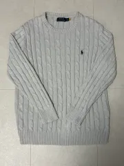 まだ売れていません。早く買って下さい)正規品 ポロ ラルフローレン ケーブル ニット セーター グレー