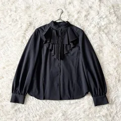 UNITED TOKYO　ユナイテッドトウキョウ　フロントフリル　バンドカラーブラウス　GIFU　黒