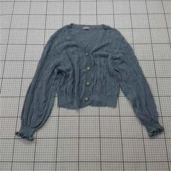 ◇ Θ アクシーズファム axes femme ZA161X09 レース編みカーディガン ブルー系 レディース E  【1601210002793】