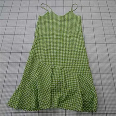 ◇ ⊂ エンカレデュ ENCARE DUE ギンガムチェックキャミワンピース グリーン系 レディース E  【1601210016530】