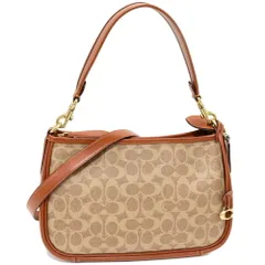 コーチ ショルダーバッグ ハンドバッグ キャリー クロスボディ・シグネチャー PVCキャンバス ブラウン 2WAY CC438