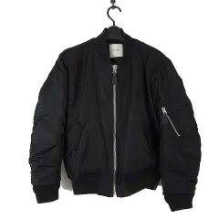 クラネ CLANE ジャケット BACK GATHER MA-1 フライトジャケット ブルゾン 中綿 ジップアップ M 36 黒 ブラック