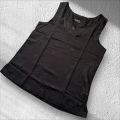 【マーガレットハウエル】コットン　ドット柄ノースリーブトップス　タンクトップ　ブラック　黒　サイズ1 レディース