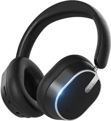 ハイブリッドアクティブノイズキャンセリングBluetoothヘッドホン、ハイレゾオーディオ、深みのある低音、オーバーイヤーワイヤレスヘッドホン（60時間再生可能）、メモリーフォームイヤーカップ付き ホームオフィス・旅行用 (ブラック)