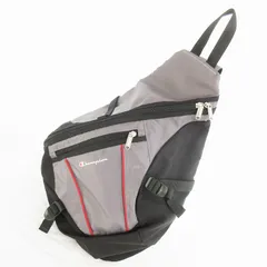 チャンピオン CHAMPION 00’S スリングバッグ ワンショルダーバッグ ボディバッグ グレー ブラック Y2K 鞄 ヴィンテージ オールド