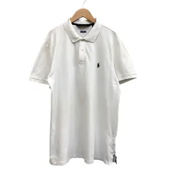 ポロゴルフ ラルフローレン POLO GOLF RALPH LAUREN 半袖ポロシャツ マーク刺繍 2ボタン ゴルフウェア 白 サイズM 