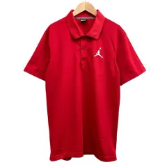 ナイキ NIKE JORDAN ポロシャツ 刺繍マーク 3ボタン レッド サイズS