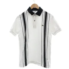 ラコステ LACOSTE Exclusive Edition ライン ポロシャツ 半袖 2 ホワイト ブラック /UO