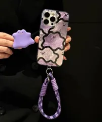 ダークパープル iPhone 17 Pro Max 斜め掛けスマホケース iPhone 16 Pro Max 対応・スタンド付き 新作 アップル iPhone 15 / 14 / 13 対応 シリコンケース