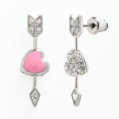 新品 スワロフスキー SWAROVSKI ピアス Idyllia イディリア ハート キューピッド 矢 アロー 弓矢 ドロップピアス リバーシブル クリア シルバー ピンク 5749602 ジュエリー アクセサリー
