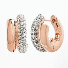 新品 スワロフスキー SWAROVSKI ピアス Dextera フープピアス チューブ クリア ローズゴールド 5738198 ジュエリー アクセサリー