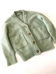 ZARA ザラ 9598/110/500 定価5990円 パッチポケットニット カーディガン sizeS/ライトグリーン ◇■レディース