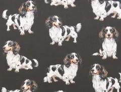 【ゆきちゃん限定】X2636 ダックス パイボールド 黒系 生地 1m