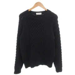 トゥモローランド トリコ TOMORROWLAND tricot フィッシャーマン アランニット セーター 長袖 ケーブル編み プルオーバー 厚手 ウール S 紺 ネイビー /GV