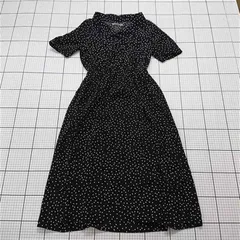 ◇ ⊂ ナイスクラップ NICE CLAUP ドット柄ワンピース ブラック系 レディース Fサイズ E  【1601210011931】