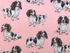 【ゆきちゃん限定】X2638 ダックス パイボールド ピンク 生地 1m