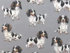 【ゆきちゃん限定】X2639 ダックス パイボールド グレー 生地 1m