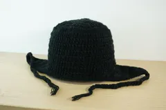 SENSE OF PLACE  メンズ・レディース　編み込みニット帽　黒色帽　サイズ５７cm〜６０cm　キャップ　帽子　タグ付　[[1.1.]]