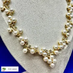 ☆パールネックレス ゴージャス 結婚式 ドレス 普段使い 片耳ピアス付 イミテーションパール 44cm フォーマル ギフト//P-46