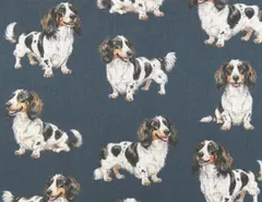 【ゆきちゃん限定】X2641 ダックス パイボールド 紺 コットン生地 1m