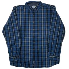 カーハート  ボタンダウン チェック柄 青 黒 白 ストライプ アメカジ リラックス フィット XL  ネルシャツ シャツ レディース ユニセックス メンズ 古着 長袖 CHM