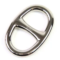 極美品△HERMES エルメス シェーヌダンクル ロゴ刻印 スカーフリング シルバー 箱付き レディース オススメ◎