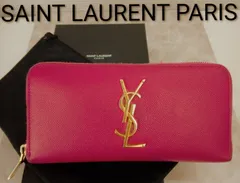 AQS16 サンローランパリ 極美品 カサンドラ ラウンドファスナー長財布 ゴールド金具 箱&保存袋付き