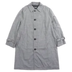 極美品▼DOLCE&GABBANA ドルチェ＆ガッバーナ ウール98% 黒タグ グレンチェック柄 ステンカラーコート グレー 48 イタリア製 正規品 メンズ