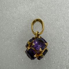 美品❣️K14 アメジスト ペンダントトップ 14金 チャーム レトロ