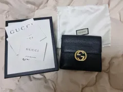 正規品 グッチ インターロッキング 財布 ブラック