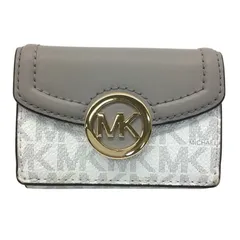 MICHAEL　KORS【マイケルコース】三つ折り財布　コンパクトウォレット　ホワイト×グレー系【中古品/USED-AB】質屋　かんてい局那覇店　ｎ3101960927300068