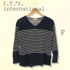 I.T.’S. international イッツインターナショナル トップス セーター Ｖネック カジュアル 長袖 レディース ストライプ F