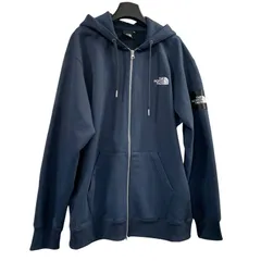 ♪3872  【 THE NORTH FACE ザ・ノース・フェイス 】 Square Logo Full Zip スクエアロゴ フルジップ フーディ NT62349 2XLサイズ 中古美品 ネイビー