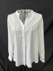 スタンドカラー　ブラウス　七分袖　オフィスカジュアル