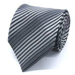 ダーバン ブランド ネクタイ ストライプ柄 シルク イタリア製 PO メンズ グレー Durban 【中古】