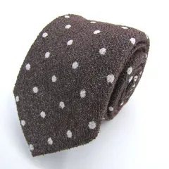 ヒルトン ブランド ネクタイ ドット柄 シルク混 コットン イタリア製 PO メンズ ブラウン HILTON 【中古】