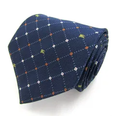 バーバリーロンドン ブランド ネクタイ チェック柄 シルク 日本製 PO メンズ ネイビー BURBERRY LONDON 【中古】