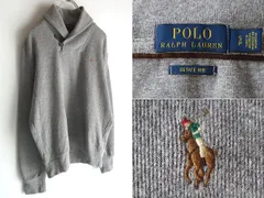 POLO RALPH LAUREN ラルフローレン ESTATE RIB ポロポニーロゴ刺繍 エステートリブ スウェット ショールカラー トレーナー S 杢グレー