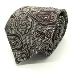 エルメネジルドゼニア ブランド ネクタイ ペイズリー柄 シルク イタリア製 PO メンズ グレー Ermenegildo Zegna 【中古】